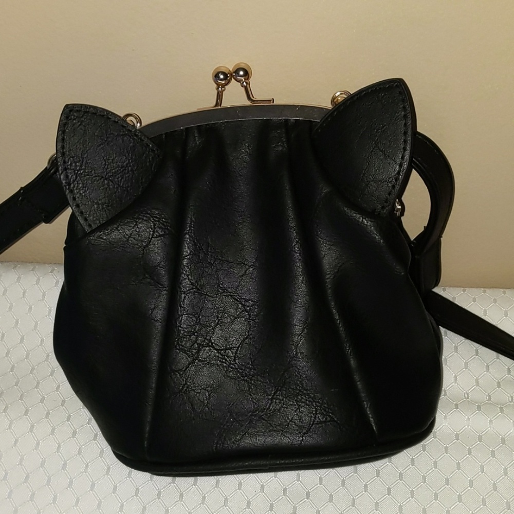 Meowingtons Black Cat Shoulder Purse